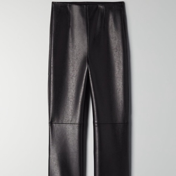 Aritzia Wilfred Black vegan leather Porto Pants - Picture 3 of 5